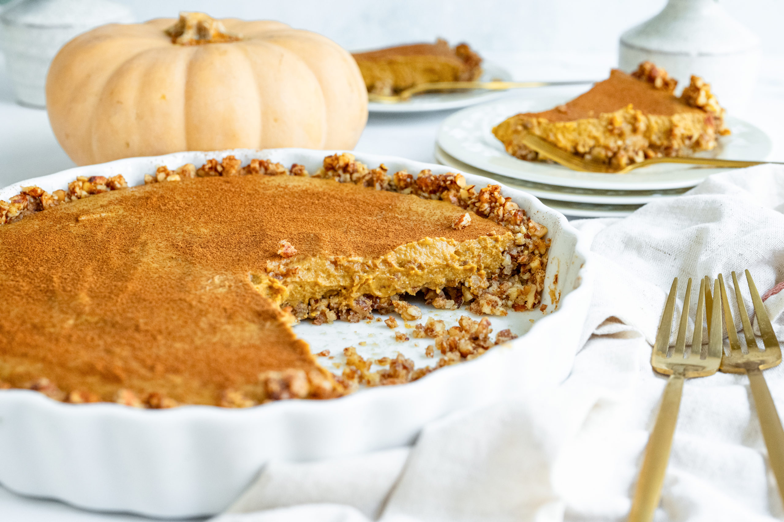 Pumpkin Mousse with Almond Walnut Crust by BeingBrigid Functional Nutrition Brigid Titgemeier