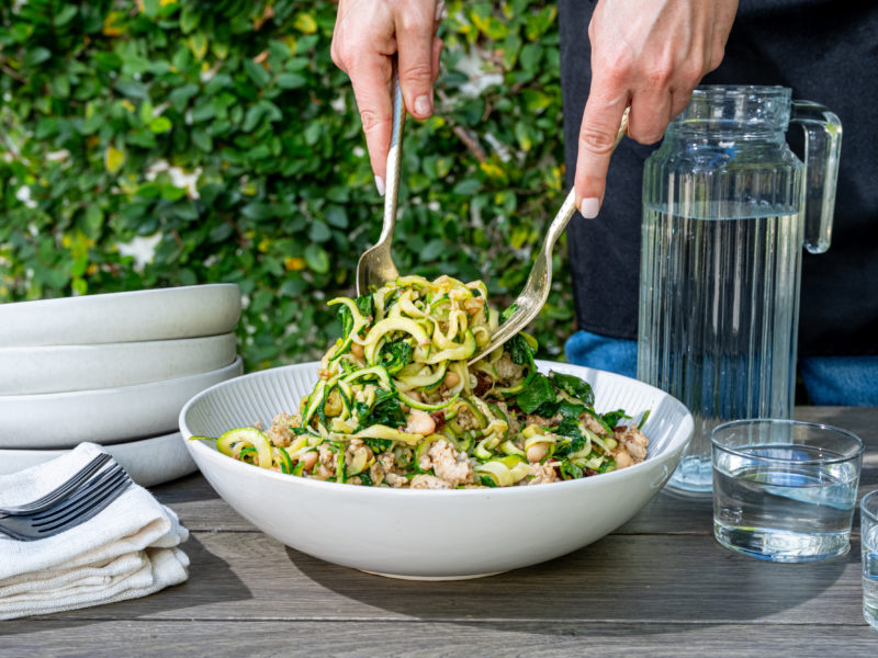 Zoodles with Chicken Sausage by BeingBrigid Functional Nutrition Brigid Titgemeier