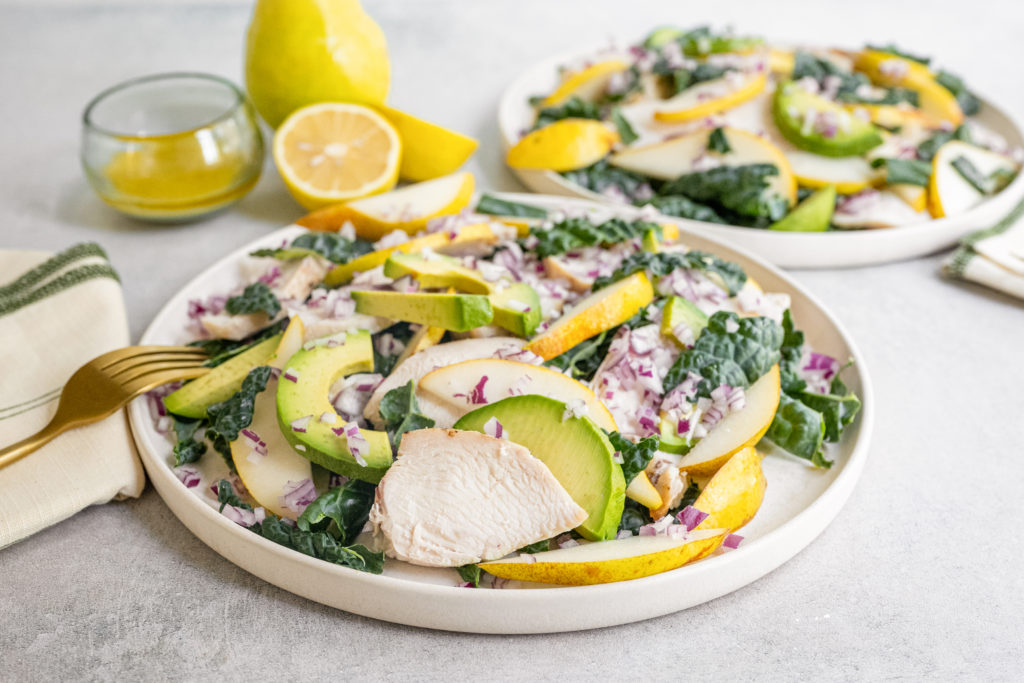 Kale Pear & Lemon Chicken Salad BeingBrigid Functional Nutrition Brigid Titgemeier