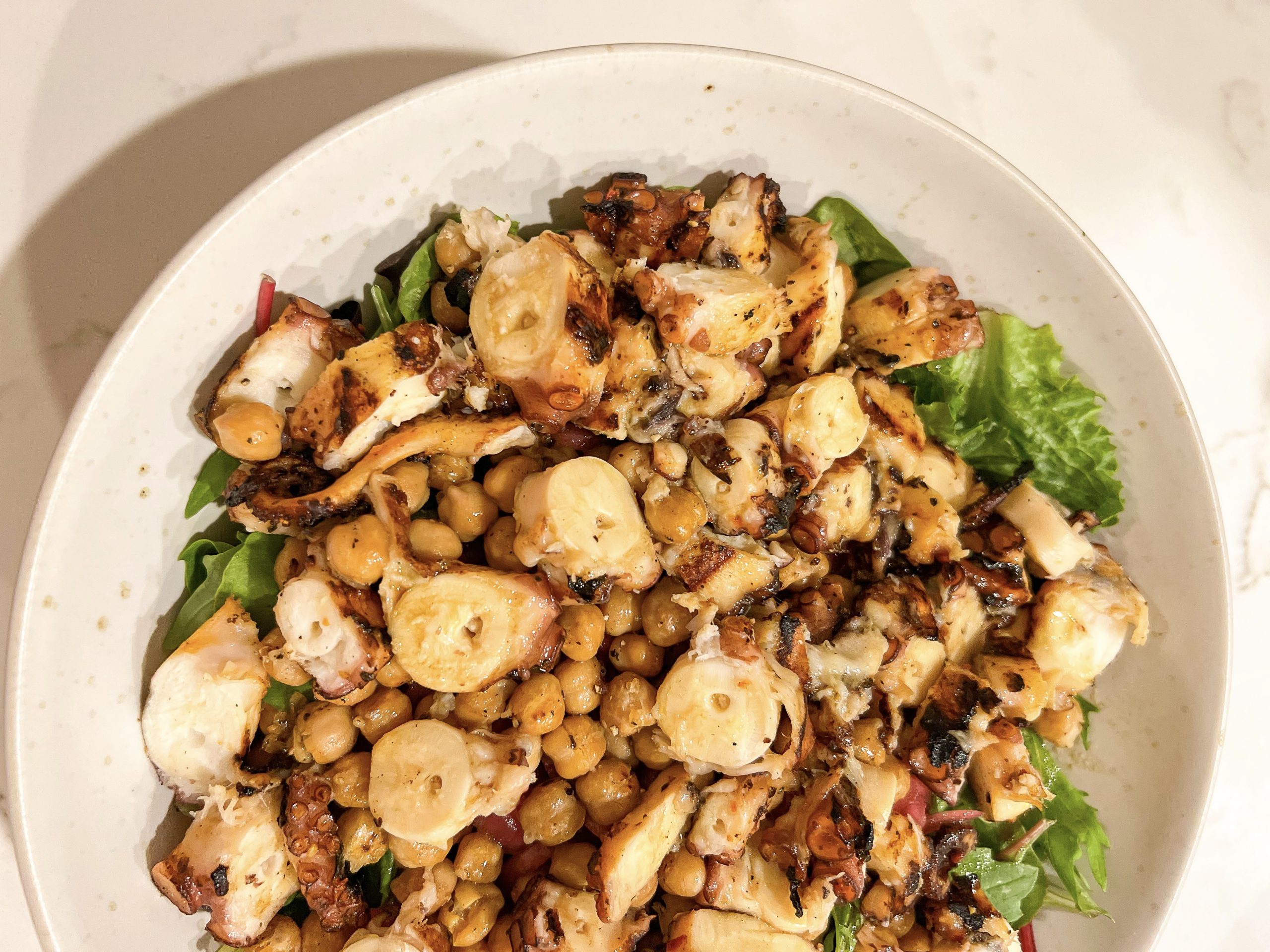 Chickpea Octopus Salad by Being Brigid Functional Nutrition and Brigid Titgemeier
