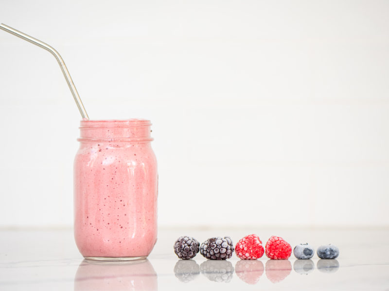 Low Glycemic Mixed Berry Smoothie By Being Brigid Functional Nutrition and Brigid Titgemeier