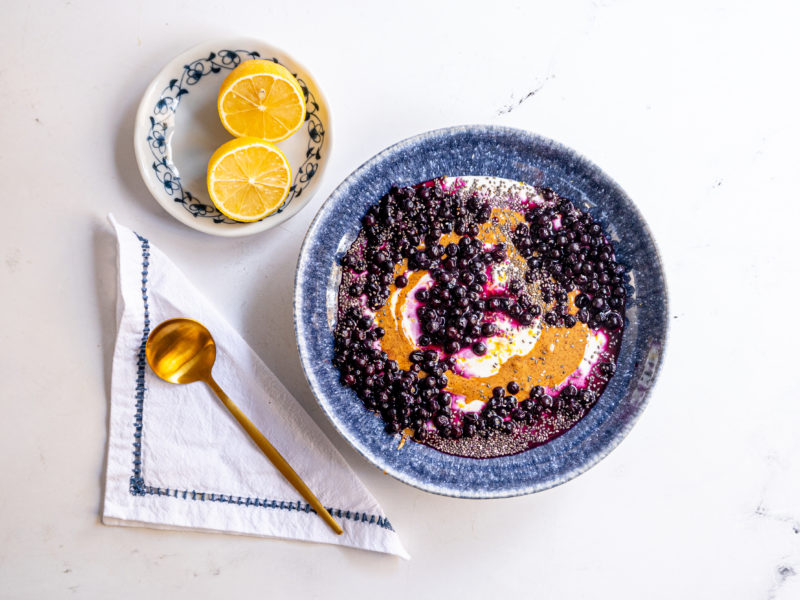 Lemon Blueberry Yogurt Bowl by BeingBrigid Functional Nutrition Brigid Titgemeier