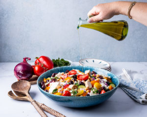 Greek Salad with Chicken BeingBrigid Functional Nutrition Brigid Titgemeier