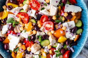 Greek Salad with Chicken BeingBrigid Functional Nutrition Brigid Titgemeier