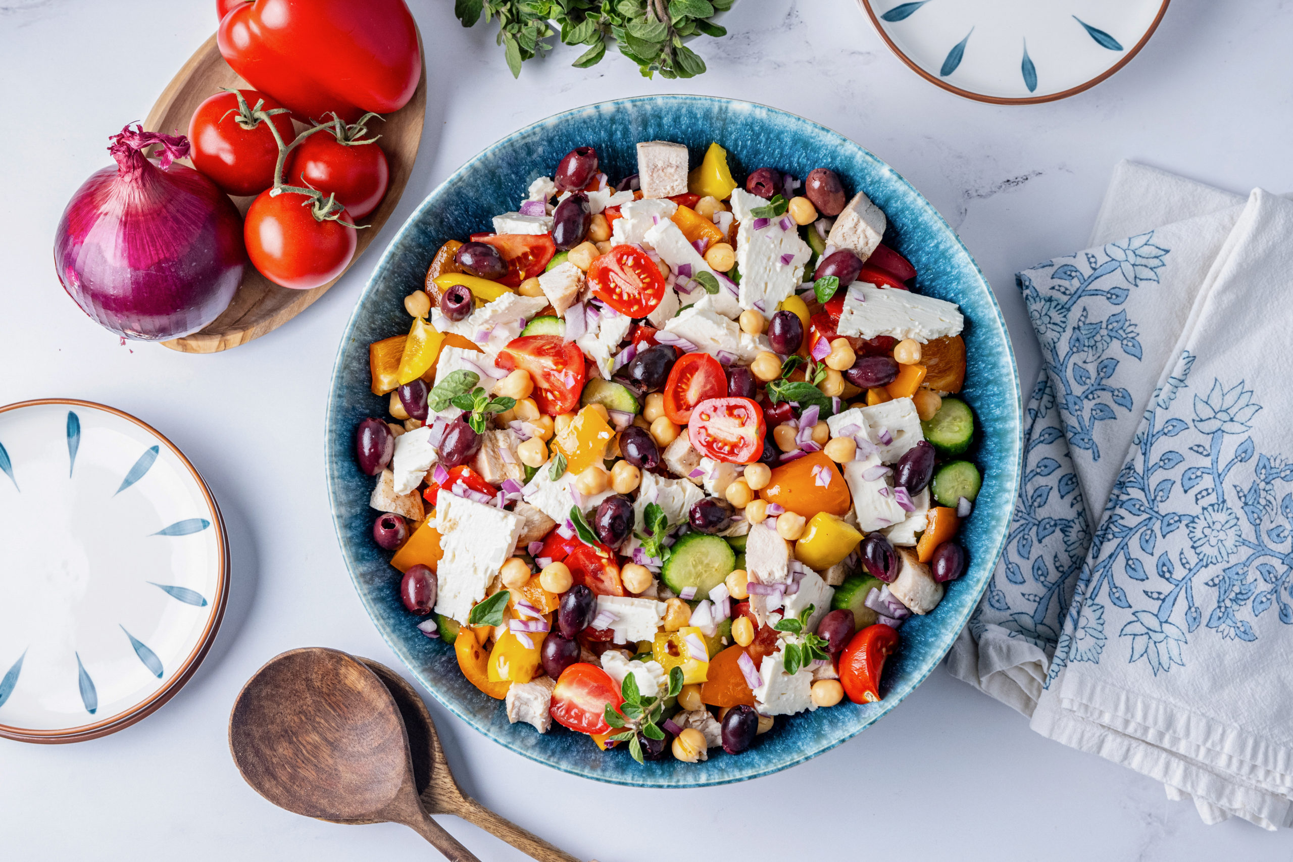 Greek Salad with Chicken BeingBrigid Functional Nutrition Brigid Titgemeier