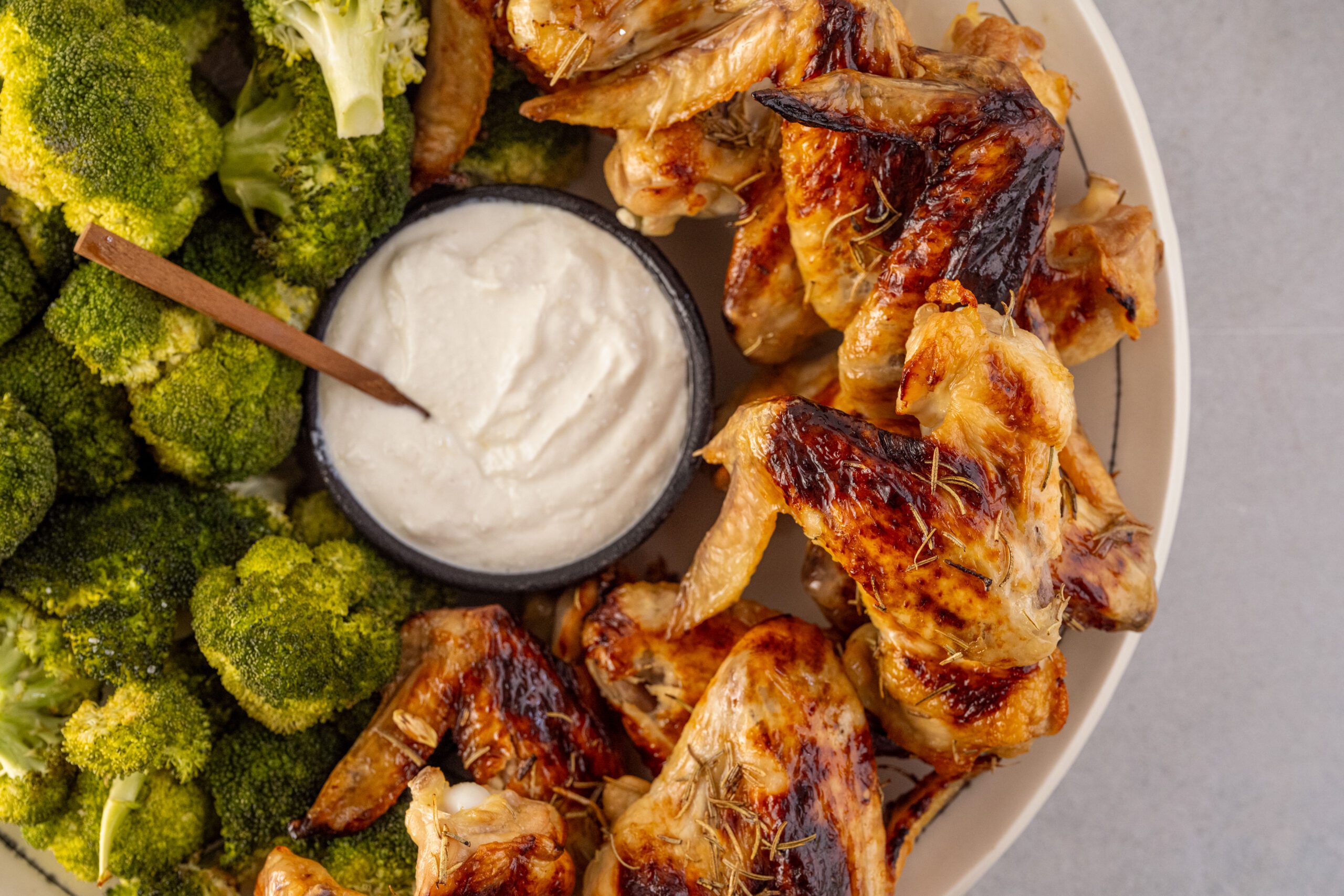 Sheet Pan Wings with Garlic Parmesan Dip by BeingBrigid
