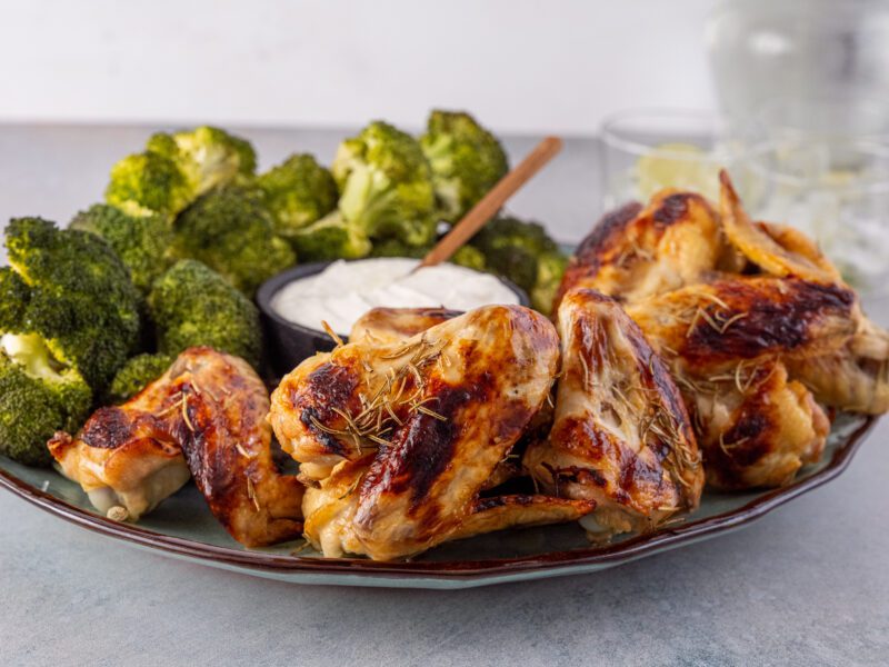 Sheet Pan Wings with Garlic Parmesan Dip by BeingBrigid