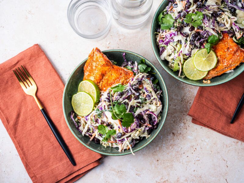 Chili Lime Salmon with Creamy Slaw by BeingBrigid