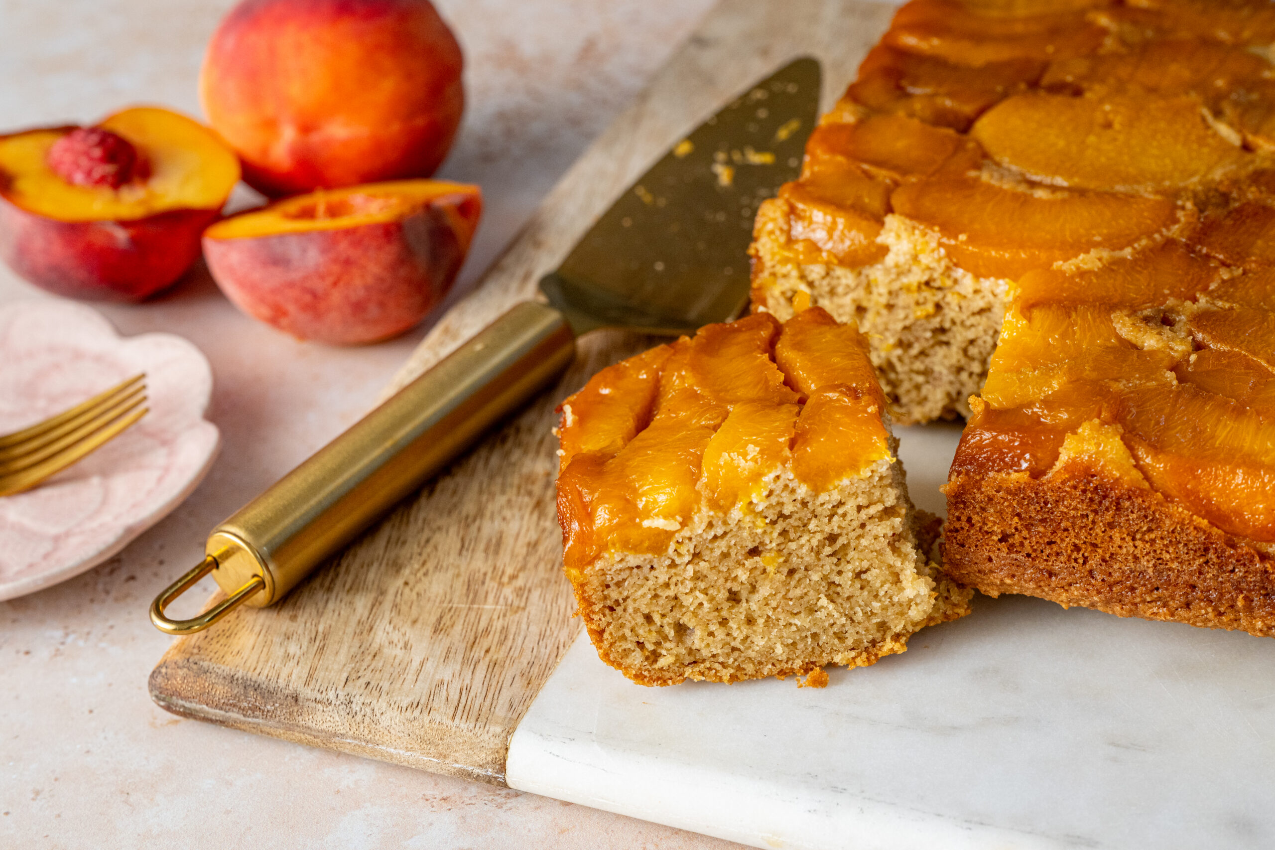 Caramelized Peach Cake by BeingBrigid